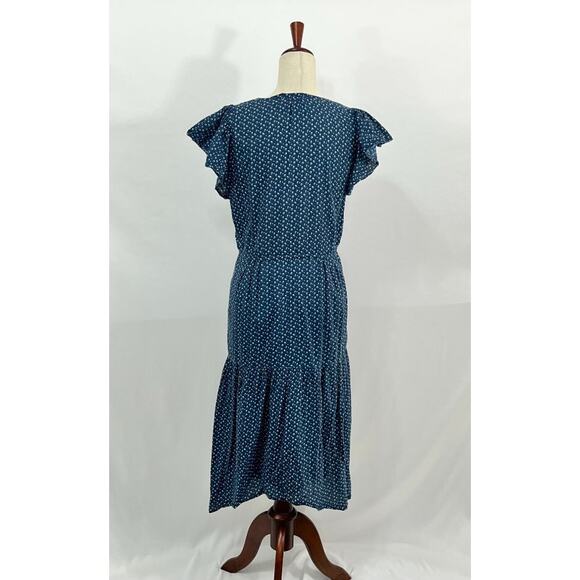 TROVATA Birds of Paradis Sz S Small Kristi Shirt Dress Blue Floral Seaview Ditsy - Picture 5 of 10